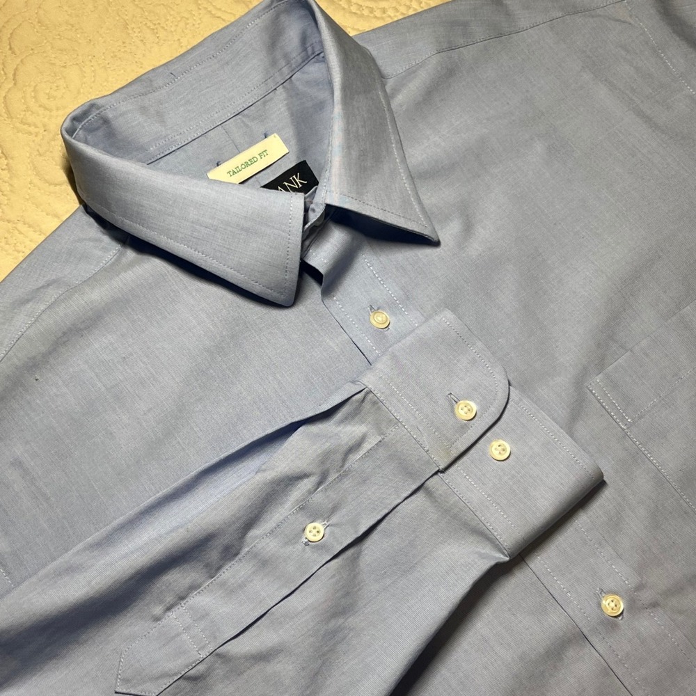 JOS A BANK Traveler Tailored Fit Light Blue ‎ Dress Shirt Mens 16 1/2 34 35